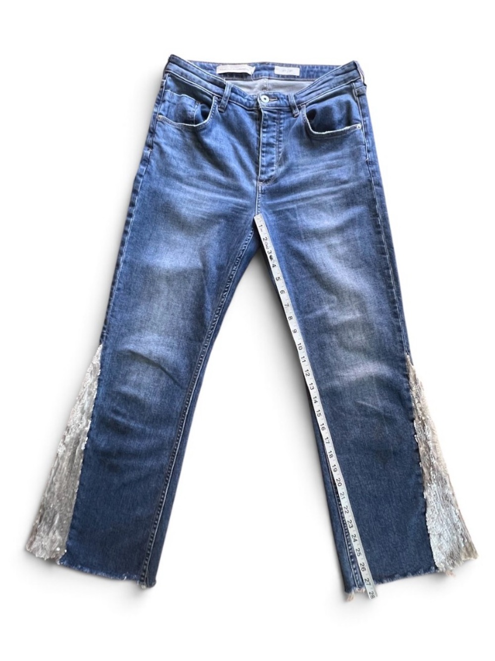 Anthropologie Pilcro and the Letterpress Sequined Flared Jeans Size 30 - Picture 4 of 13